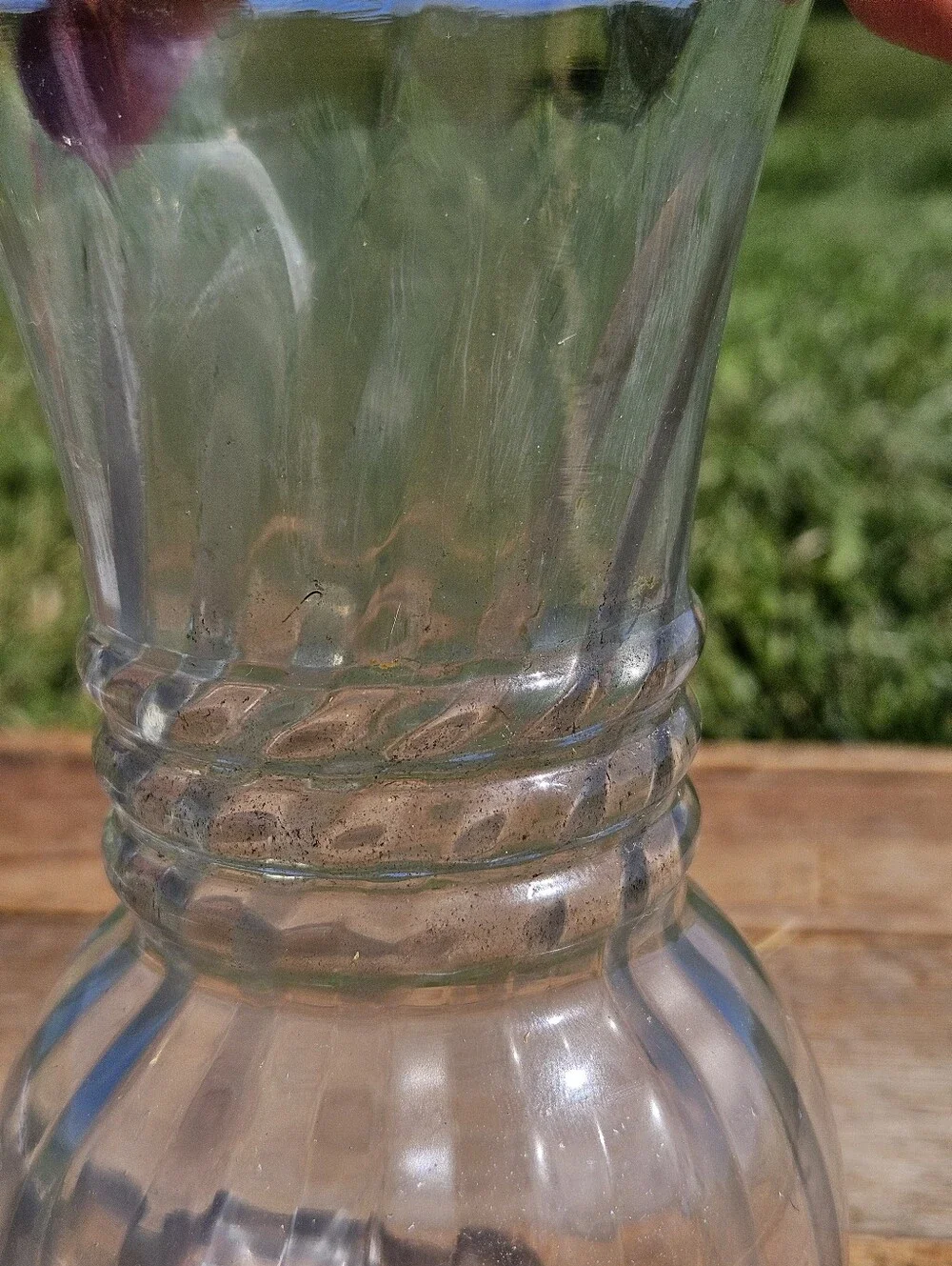 Vintage Clear Swirl Vase 6.5